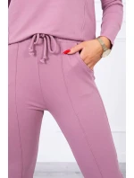 Súprava s gombíkovým výstrihom tmavo ružová