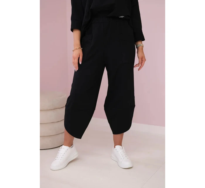 Bavlněná mikina kalhoty set černý