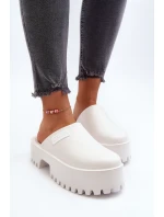 Damskie Klapki Na Masywnej Podeszwie Big Star NN274015 Białe