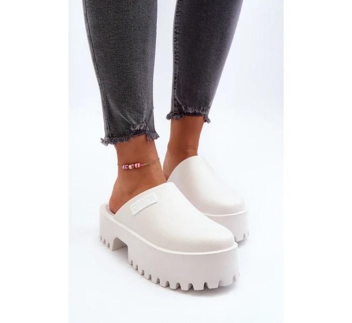 Damskie Klapki Na Masywnej Podeszwie Big Star NN274015 Białe