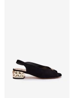 Semišové Elegantní Dámské Sandály model 21694823 Černé - CheBello