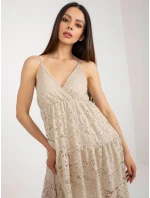 Sukienka TW SK BI model 18634004 beżowy - FPrice Sukienka TW SK BI model 18634004 beżowy - FPrice