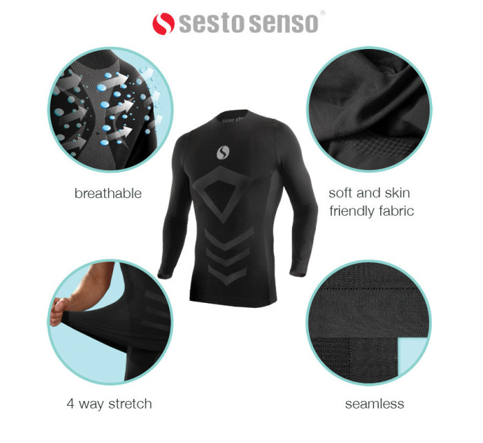 Sesto Senso Thermo Top s dlhým rukávom CL40 Black
