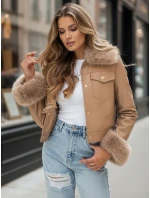 Dámská kožená bunda s velbloudí kožešinou Dstreet model 21991770 - FashionStreet