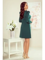 Zelené dámske trapézové šaty s volánikmi model 7785794