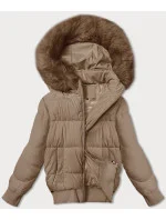 Dámska krátka zimná bunda S'west Beige (B8288-12)