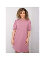 Špinavě růžové plus size šaty z bavlny model 21462296 - BASIC FEEL GOOD