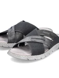 Pohodlné žabky Rieker M RKR581 sivé