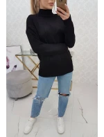 Polovičný sveter s rolákom čierny