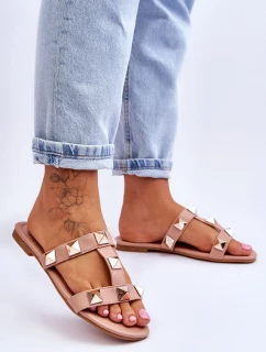 Damskie Klapki Z Dużymi Ćwiekami Nude Mercure