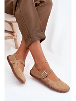 Baleríny Barefoot z přírodního semiše model 22069732 béžové - Zazoo