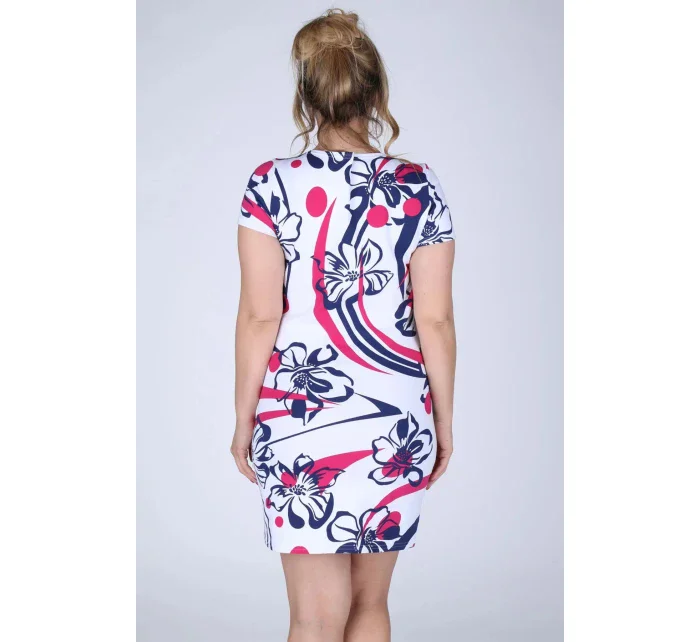 Dámské šaty i pro s květinovým vzorem bílé Bílá model 15042449 - EFECT Dámské šaty i pro s květinovým vzorem bílé Bílá model 15042449 - EFECT