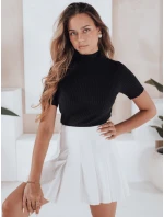 Dámský žebrovaný svetr s krátkým rukávem black Dstreet model 21991054 - FashionStreet