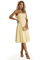 641-3 VIVIENNE korzetové midi šaty s opaskom - pastelovo žlté 641-3 VIVIENNE korzetové midi šaty s opaskom - pastelovo žlté