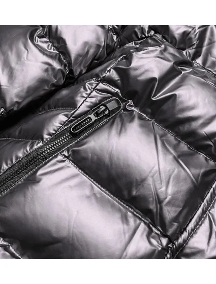 DAMSKA KURTKA PIKOWANA Z KAPTUREM SZARA model 21243127 - SPEED.A