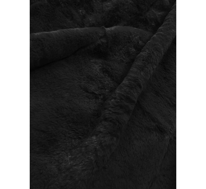 Čierna dámska zimná bunda s kapucňou (2m-21308) Čierna dámska zimná bunda s kapucňou (2m-21308)