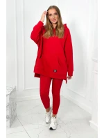 Bavlněná souprava, zateplená mikina + legíny červený Bavlněná souprava, zateplená mikina + legíny červený