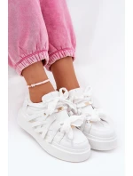 Eko Kožené Tenisky Na Platformě Bílé model 21687580 - Boto