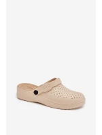 Piankowe Klapki Chodaki Damskie Beżowe Faylina Piankowe Klapki Chodaki Damskie Beżowe Faylina