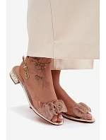 Dámské sandály průhledné s krystaly Zlaté model 22140888 - D&A