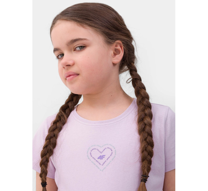 Dievčenské tričko s potlačou 4FJSS23TTSHF384-52S lila - 4F