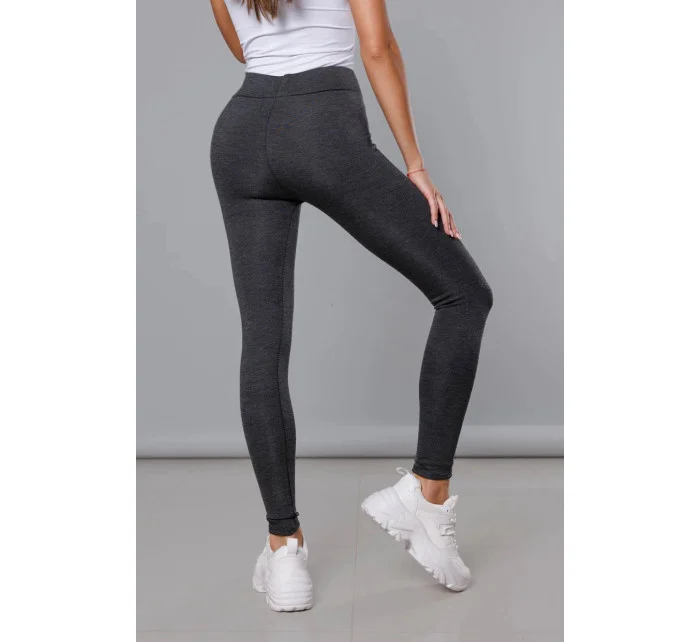 Tmavě šedé hrubší bavlněné legíny model 18406777 - J.STYLE