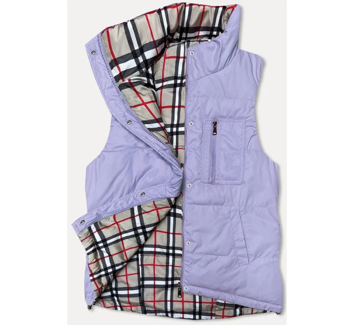 Oboustranná dámská vesta ve vřesové barvě model 18471320 - Miss TiTi Oboustranná dámská vesta ve vřesové barvě model 18471320 - Miss TiTi