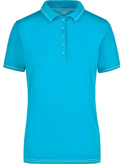 Daiber JN 568 Dámske elastické polo tričko z džerseju 02.0568 aqua/biela
