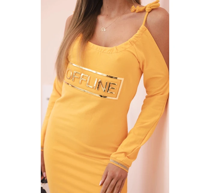 Dámské šaty s 3/4 rukávy a krajkou na zádech fango