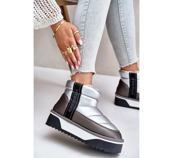 Niskie Śniegowce Na Grubej Podeszwie D.Franklin DFSH371010 Srebrne