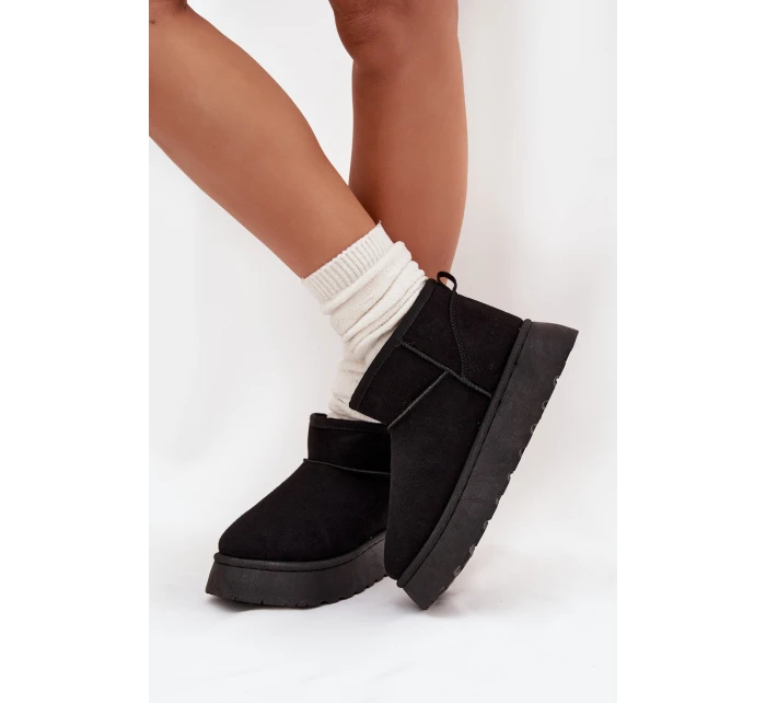 Dámské Sněhule Na Platformě Zateplené Kožíškem Černé model 21705246 - Boto Dámské Sněhule Na Platformě Zateplené Kožíškem Černé model 21705246 - Boto
