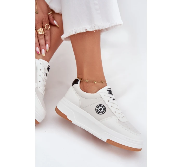 Sneakersy Damskie Na Platformie Big Star RR274572 HI-POLY SYSTEM Białe Sneakersy Damskie Na Platformie Big Star RR274572 HI-POLY SYSTEM Białe