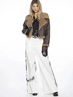 Dámsky krátky kabát z ovčej kože Ann Gissy Brown (AG9-9006)