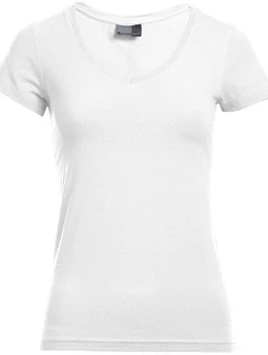 Dámské tričko Slim Fit s výstřihem do V 40. white model 22516010 - Promodoro
