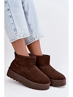 Dámské zimní boty na platformě Big Star model 22391232 čokoládové - Big Star Shoes Dámské zimní boty na platformě Big Star model 22391232 čokoládové - Big Star Shoes