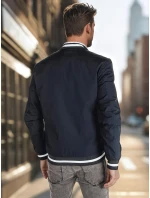 Pánska prechodná bunda bomber modrá FashionStreet TX5015 Pánska prechodná bunda bomber modrá FashionStreet TX5015