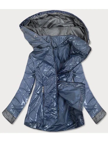 Svetlo modrá lesklá dámska prešívaná bunda (B9573) Svetlo modrá lesklá dámska prešívaná bunda (B9573)