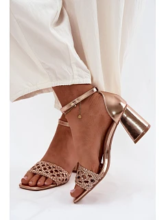 Dámské sandály na podpatku s pleteným vzorem model 22122876 - Boto