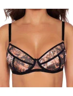 Dámská pushup podprsenka model 20774197 Černá s hnědou vzor - Ava