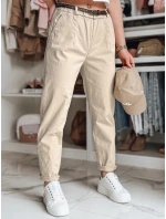 Dámske chinos nohavice s opaskom RELCIX lUY2585 béžová - FashionStreet