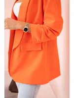 Elegantné sako s klopami tmavo oranžovej farby