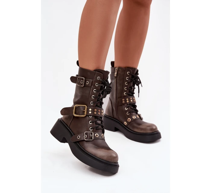 Dámske zateplené pracovné s prackami Marisse - hnedé Dámske zateplené pracovné s prackami Marisse - hnedé