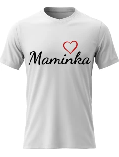 Dámské bavlněné tričko s potiskem - MAMINKA - bílé