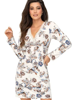 Dámska nočná košeľa Naomi Ecru vzor - Donna