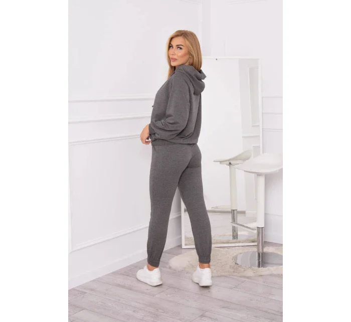 Sada model 18748990 s kapucí v grafitové barvě - K-Fashion Sada model 18748990 s kapucí v grafitové barvě - K-Fashion
