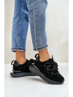 Zamszowe Sneakersy Damskie Na Platformie Z Grubym Sznurowaniem Artiker 54C1464 Czarne Zamszowe Sneakersy Damskie Na Platformie Z Grubym Sznurowaniem Artiker 54C1464 Czarne