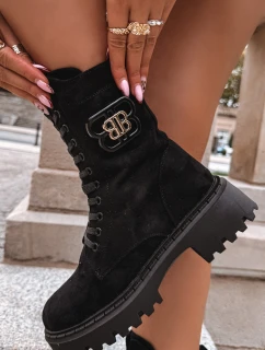 Dámské Workery s Ozdobným Zateplené Černé model 21715371 - Boto