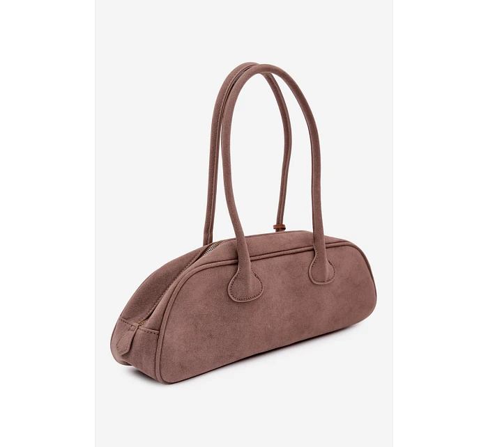 Kabelka Bageta z imitace semiše přívěsek jezevčík tmavě béžová Annette