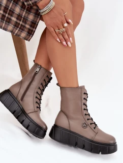 Dámska pracovná platforma - tmavobéžová Vinceza 58588