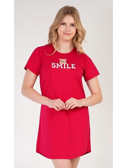 Dámská noční košile s krátkým rukávem Méďa Smile Dámská noční košile s krátkým rukávem Méďa Smile
